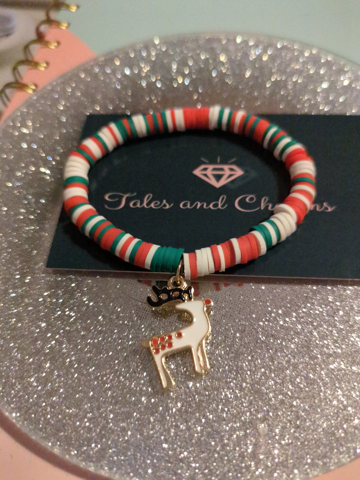 Clay Bead with Reindeer Charm