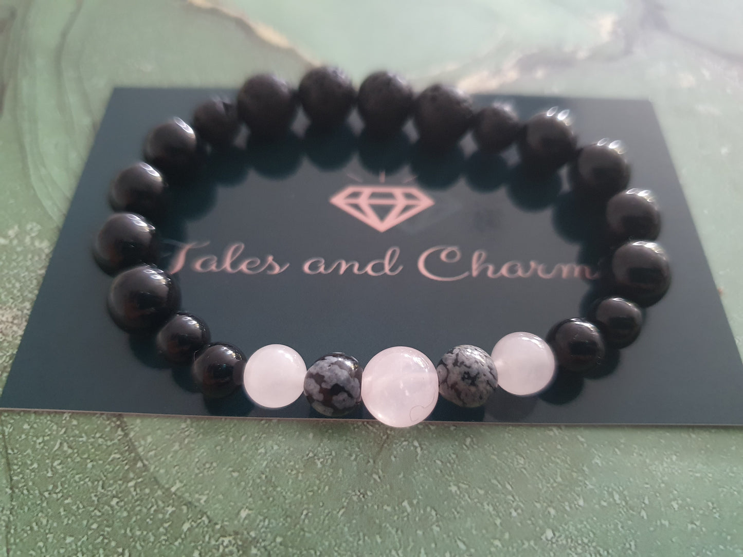 Obsidian & Rose Quartz