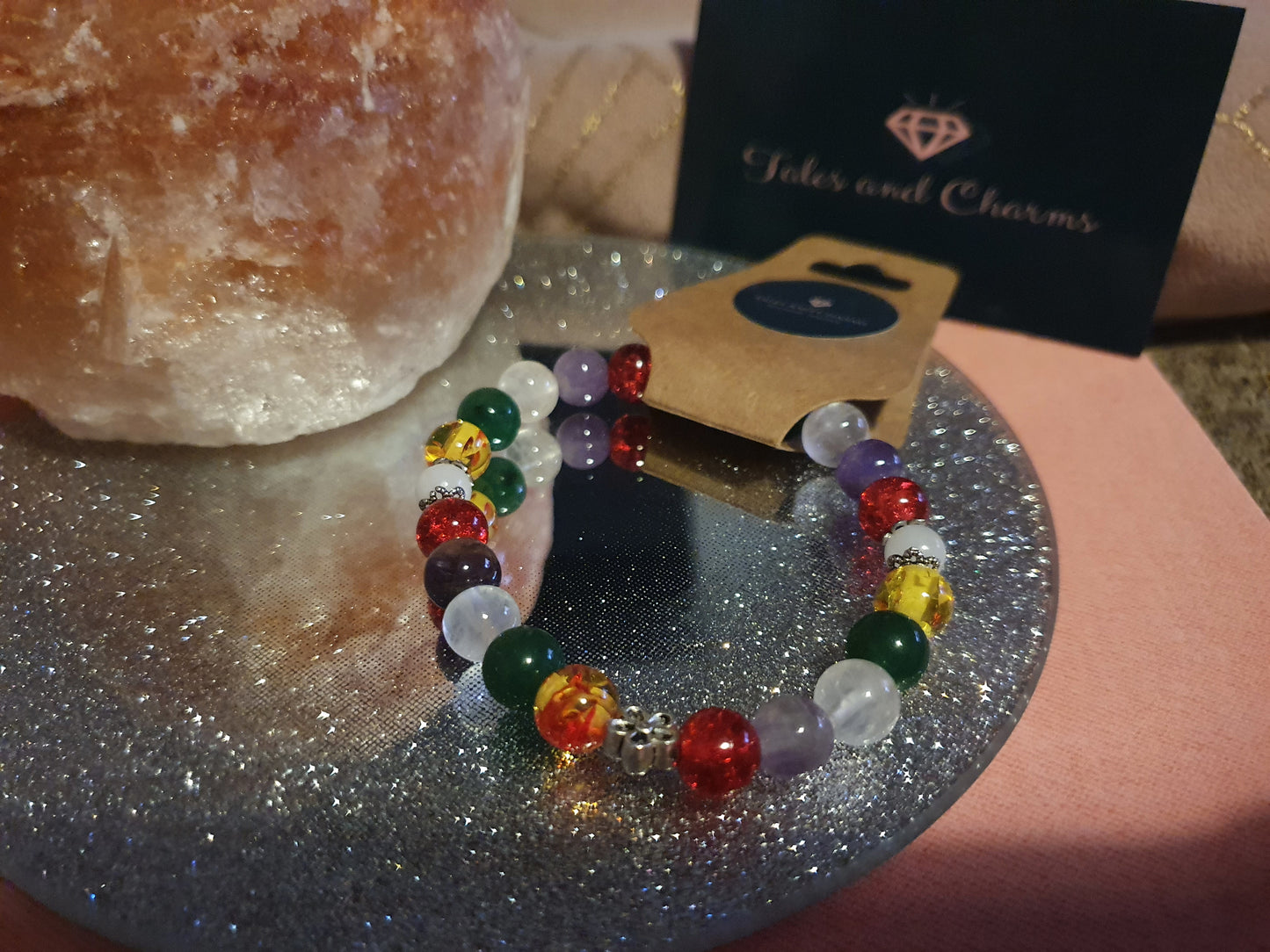 Mixed Crystal & Glass Bead Bracelet