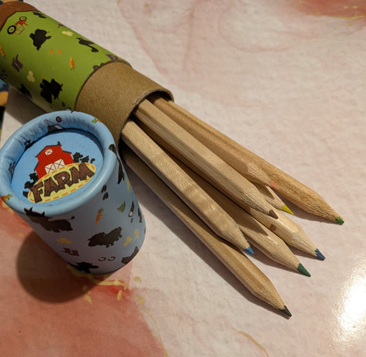 Pencil Tube, Travel Size. Farm Theme