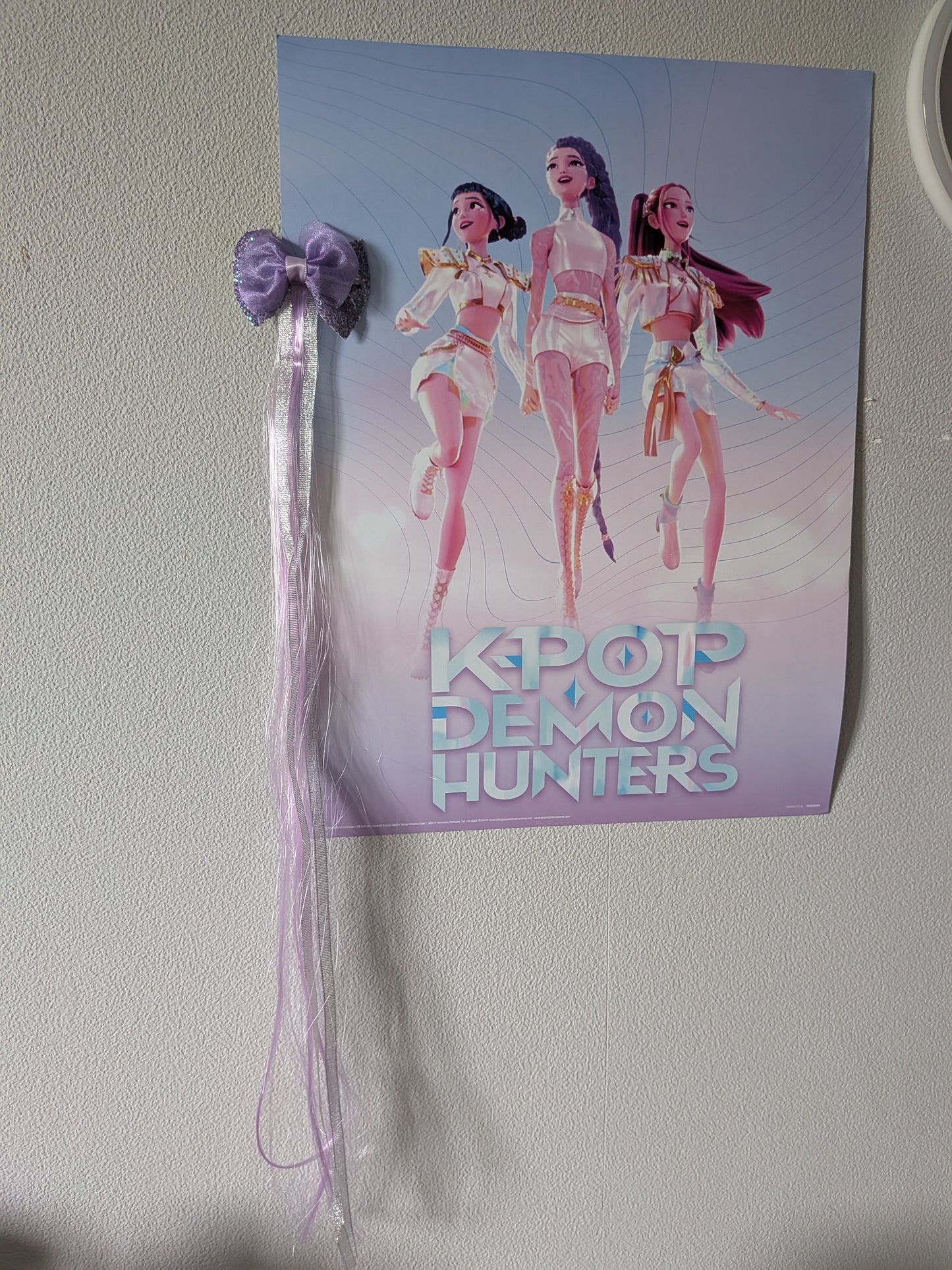 Pretty Hair Bow Set (2) Pink & Purple Sparkly Hair Extensions