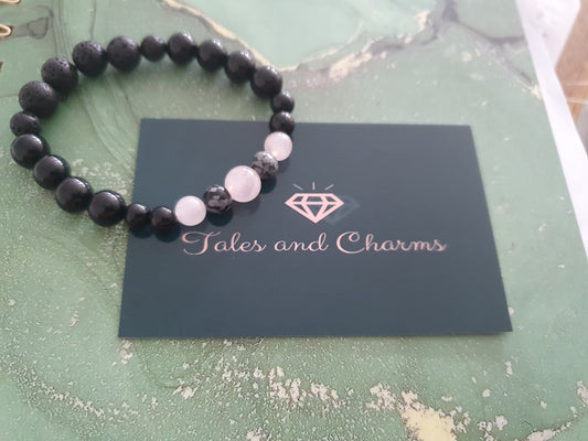 Obsidian & Rose Quartz