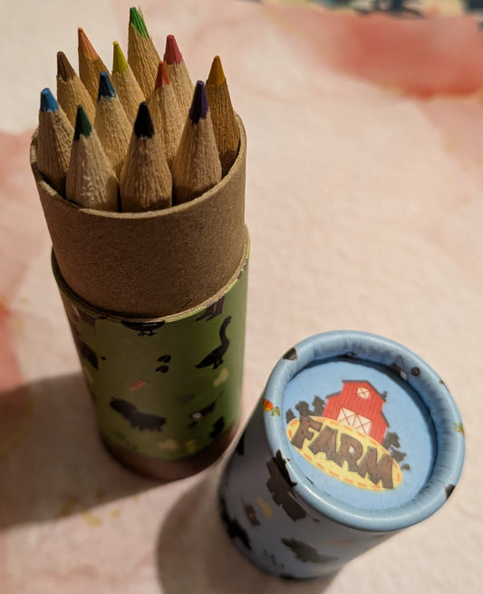 Pencil Tube, Travel Size. Farm Theme