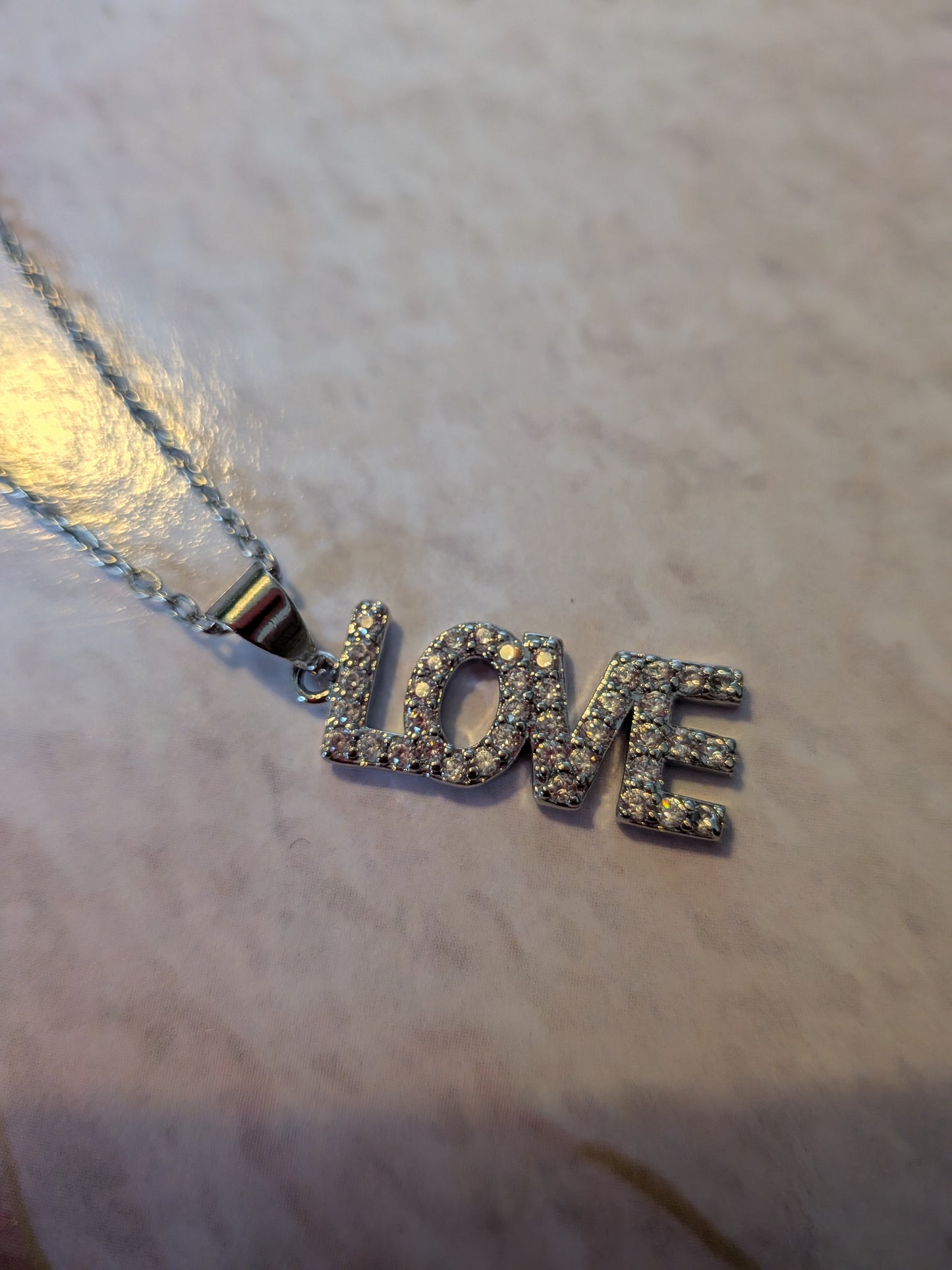 Sparkling LOVE Stainless Steel Necklace
