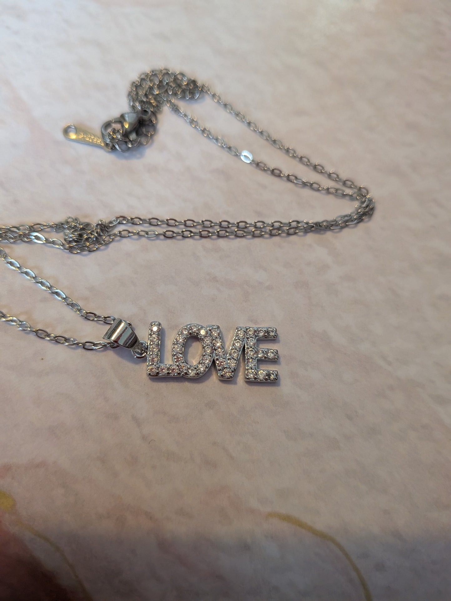 Sparkling LOVE Stainless Steel Necklace