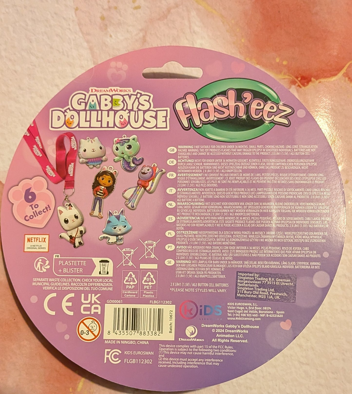 Gabby’s Dollhouse Flash’eez Clip-On and lanyard