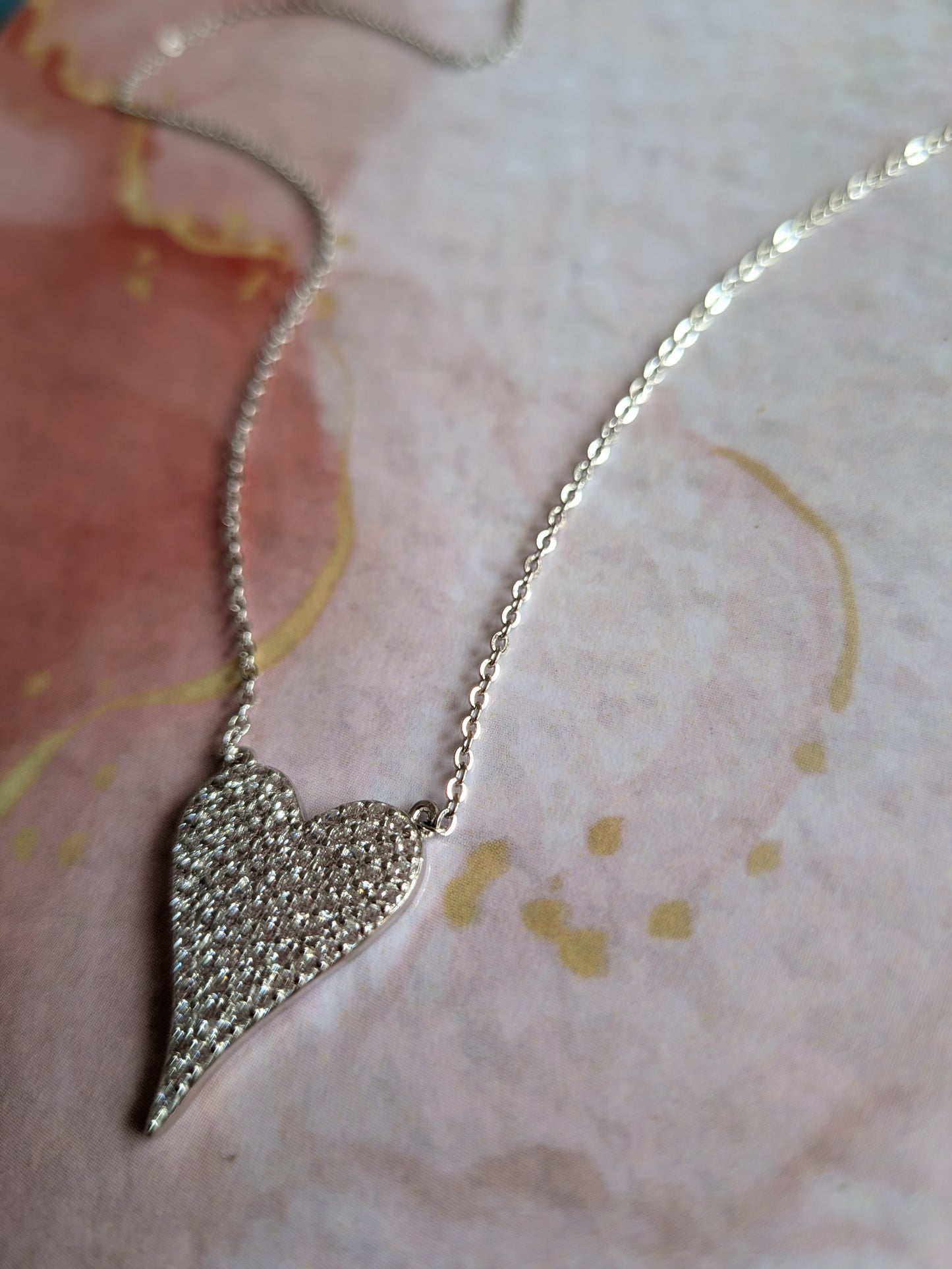 Pavé Heart Pendant Necklace 925 Sterling Silver