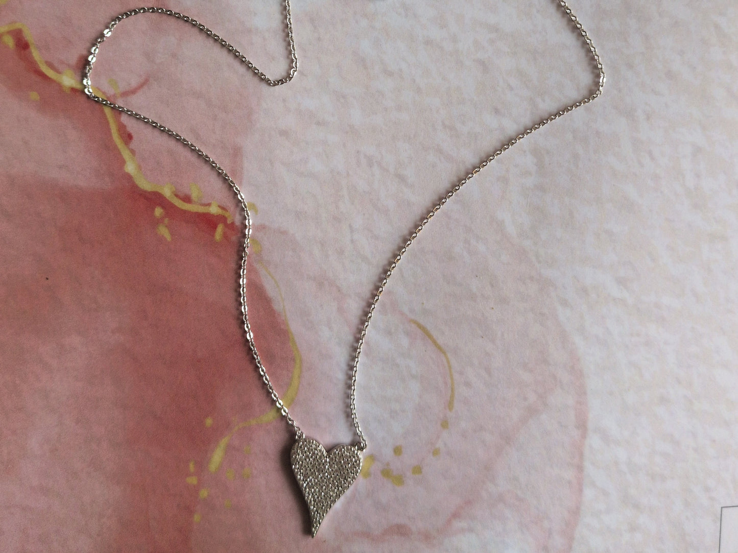 Pavé Heart Pendant Necklace 925 Sterling Silver